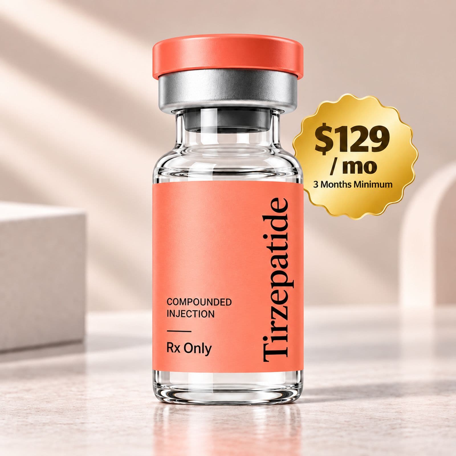 Compounded tirzepatide, $129 per month
